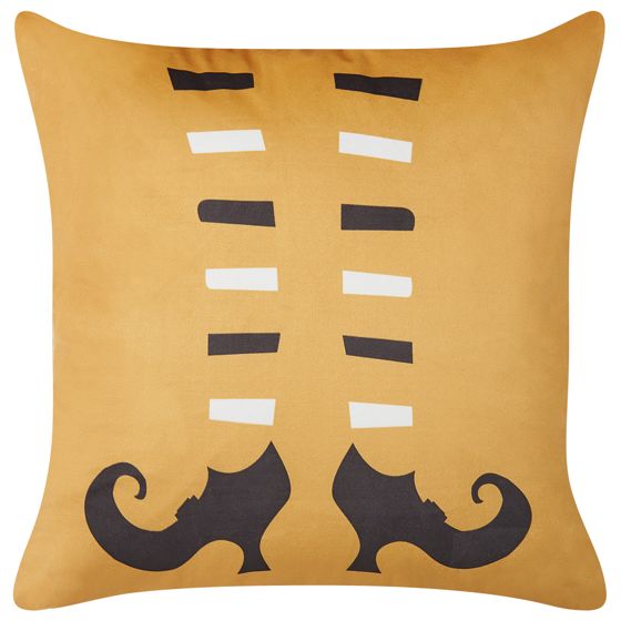 Pyntepude COVASNA 45 x 45 cm Velour Orange Abstraktmønster