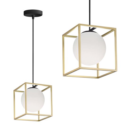 TOOLIGHT hængende loftlampe APP1165-1CP Guld/Hvid 13x13x13cm