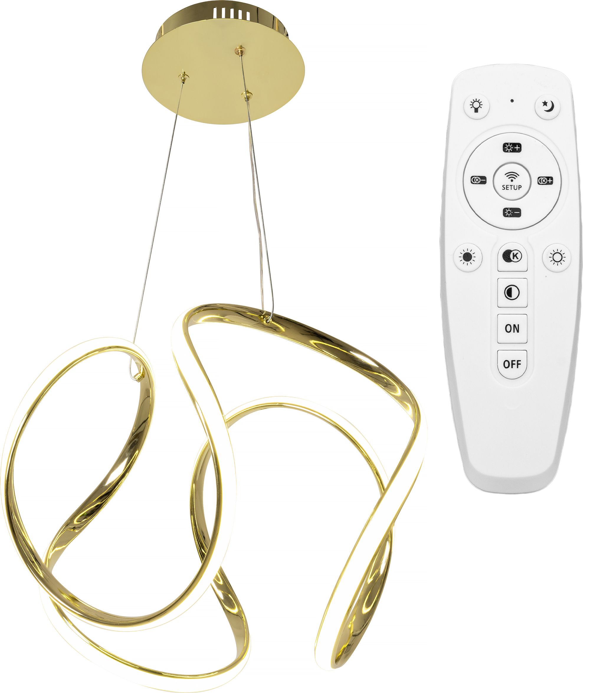 TOOLIGHT hængende loftlampe APP386-CP LED Guld 33,5x44,5x90cm