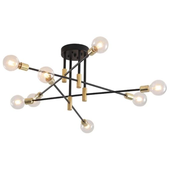 TOOLIGHT hængende loftlampe APP733-8C Sort/Guld 70x70x37cm