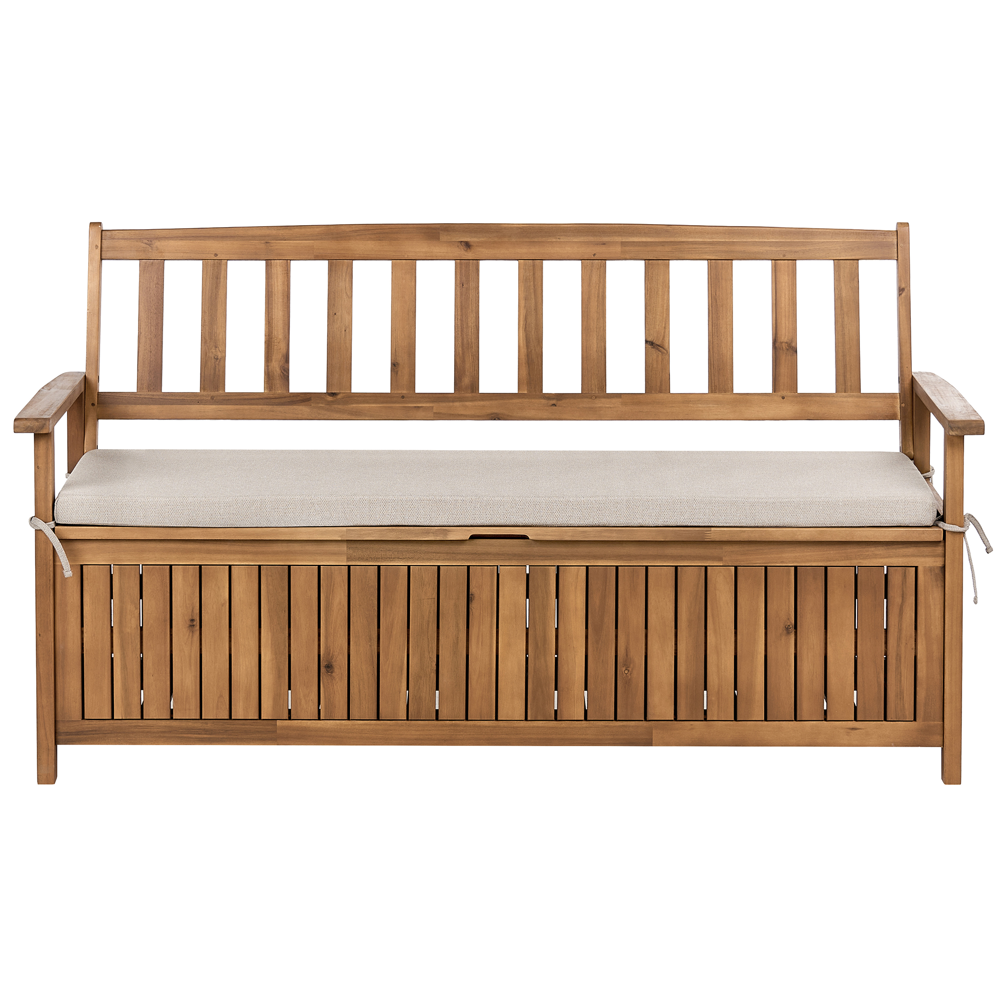 Havebænk med hynde SOVANA 160 cm med opbevaring Akacietræ Beige