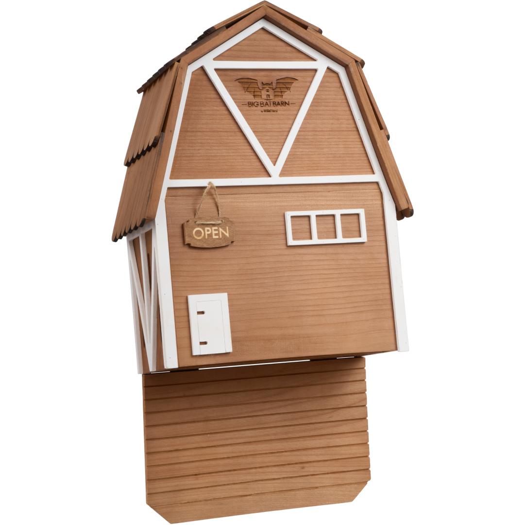 WildYard® Big Bat Barn flagermuskasse – 3 kamre, op til 150 flagermus, brun cedertræ, ventileret, ru landingsflade, vægmontering