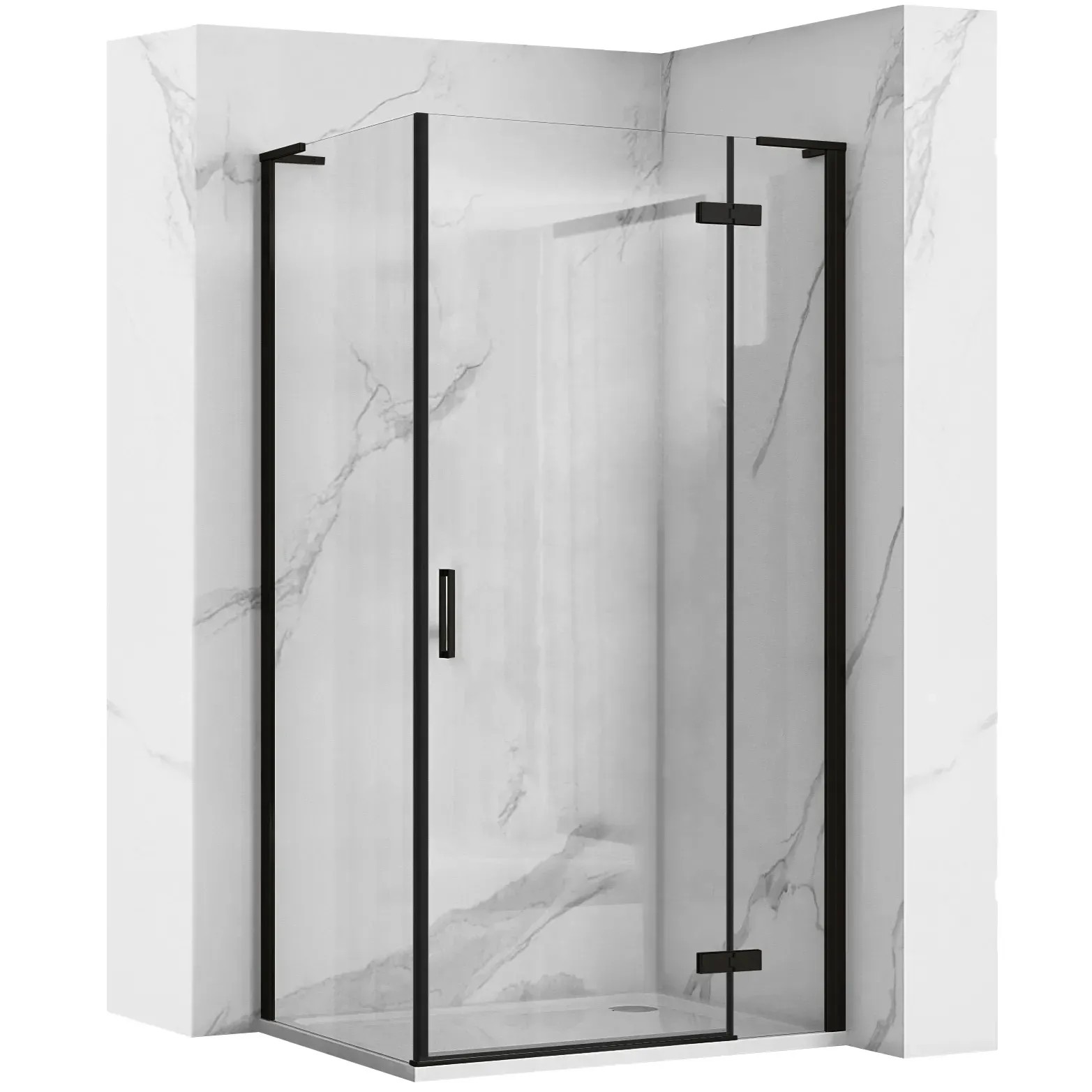 REA brusekabine HUGO 90x90 Sort, 90x90x200,5cm