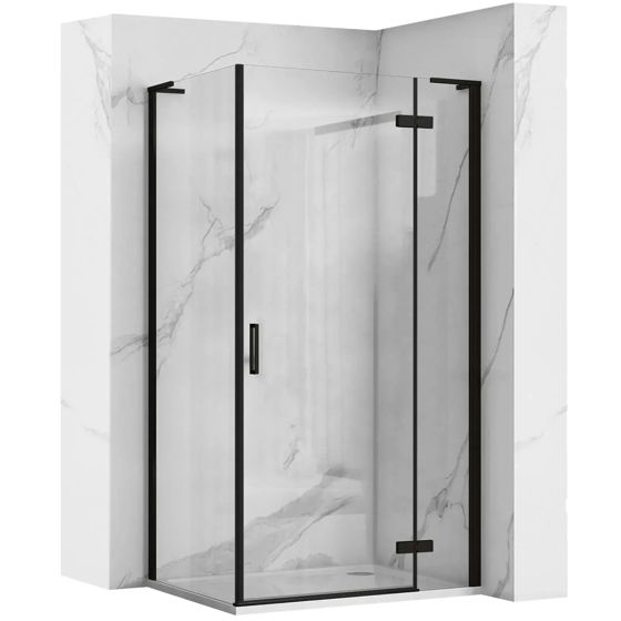 REA brusekabine HUGO 90x90 Sort, 90x90x200,5cm