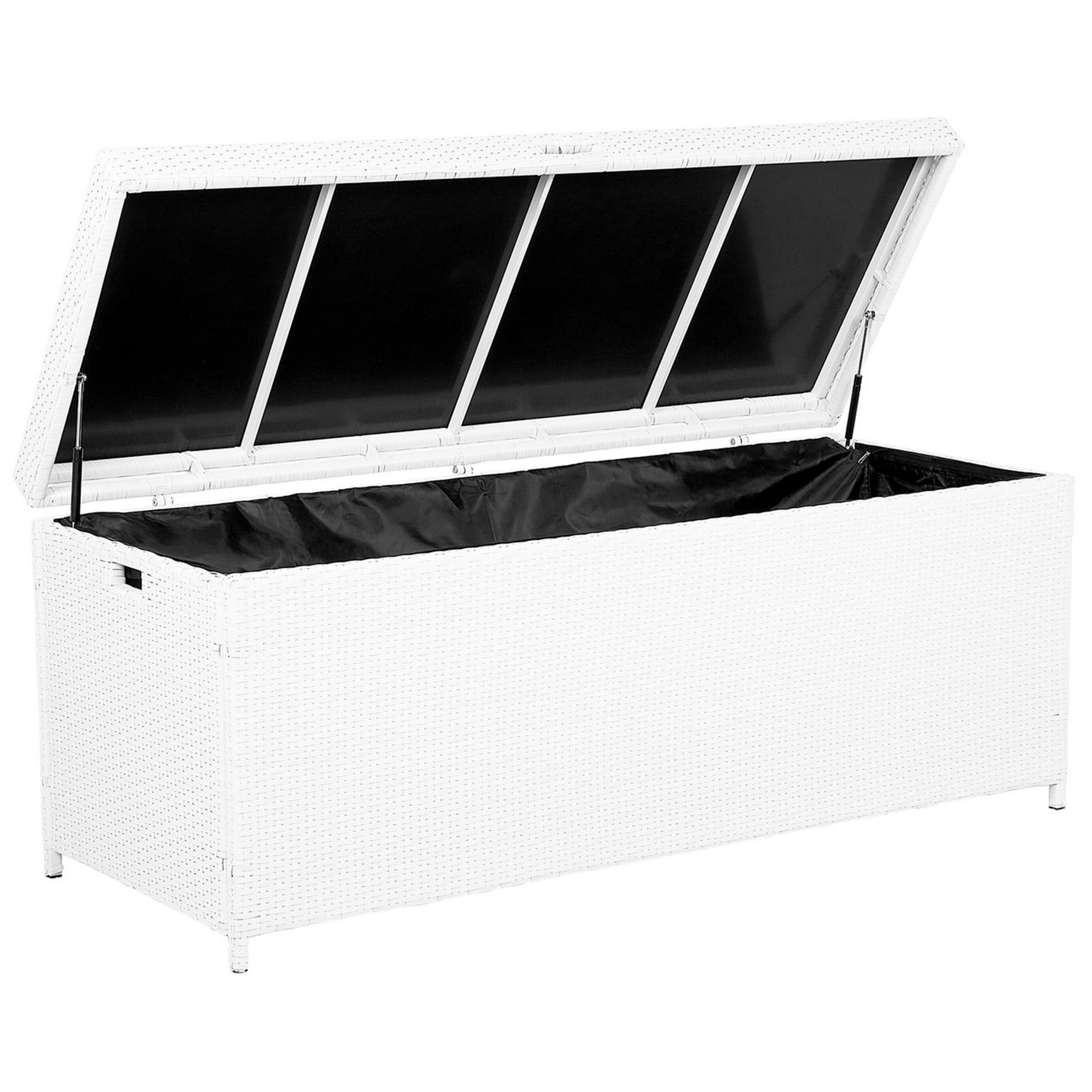 Opbevaringsboks MODENA 158 cm 63 cm PE-rattan Hvid
