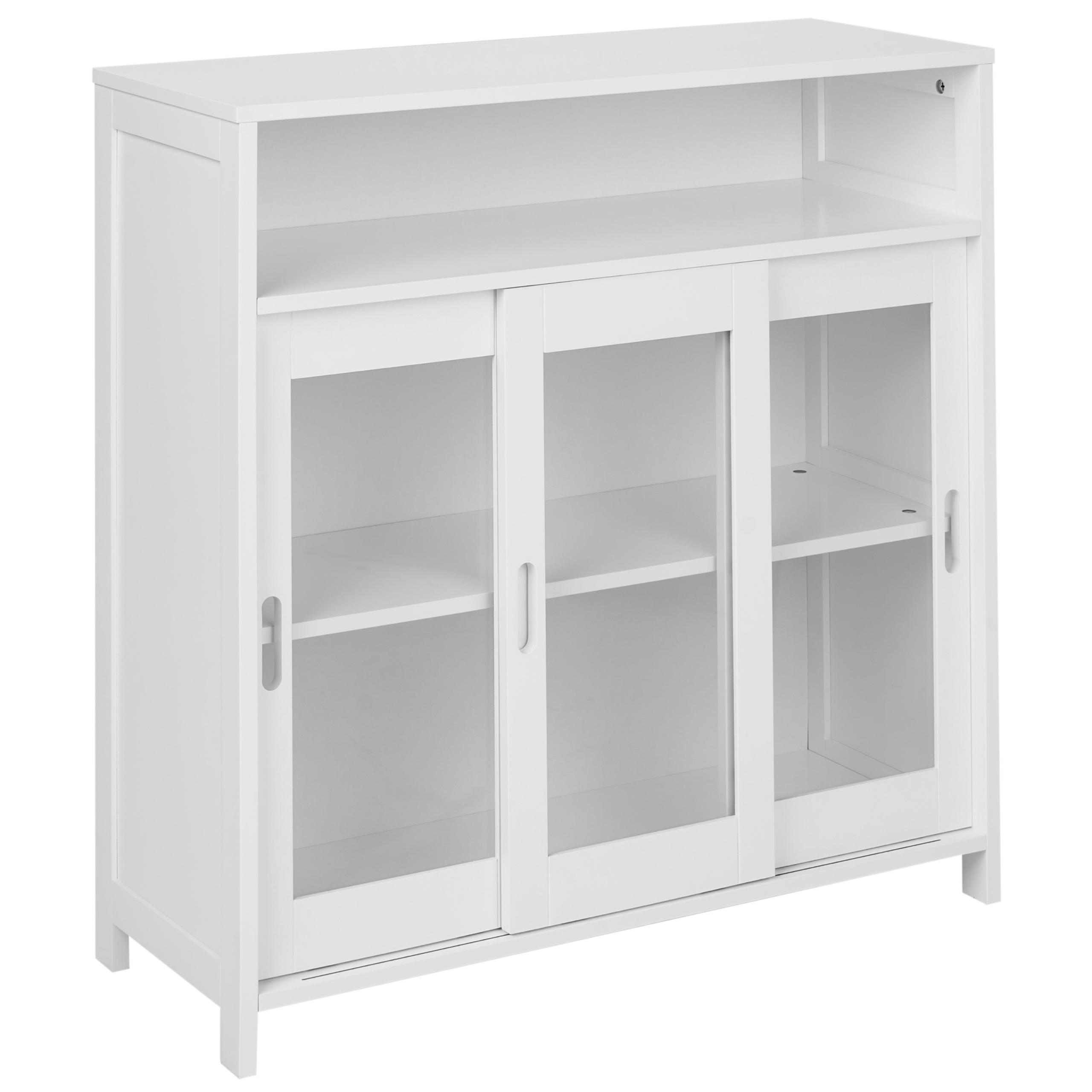 Glas vitrine skænk CRABTREE 86 cm Hvid