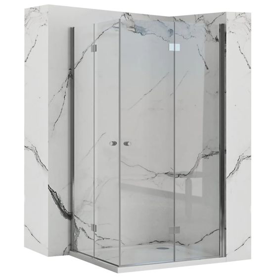 REA sammenfoldelig brusekabine FOLD N2 90x90 Krom, 90x90x190cm
