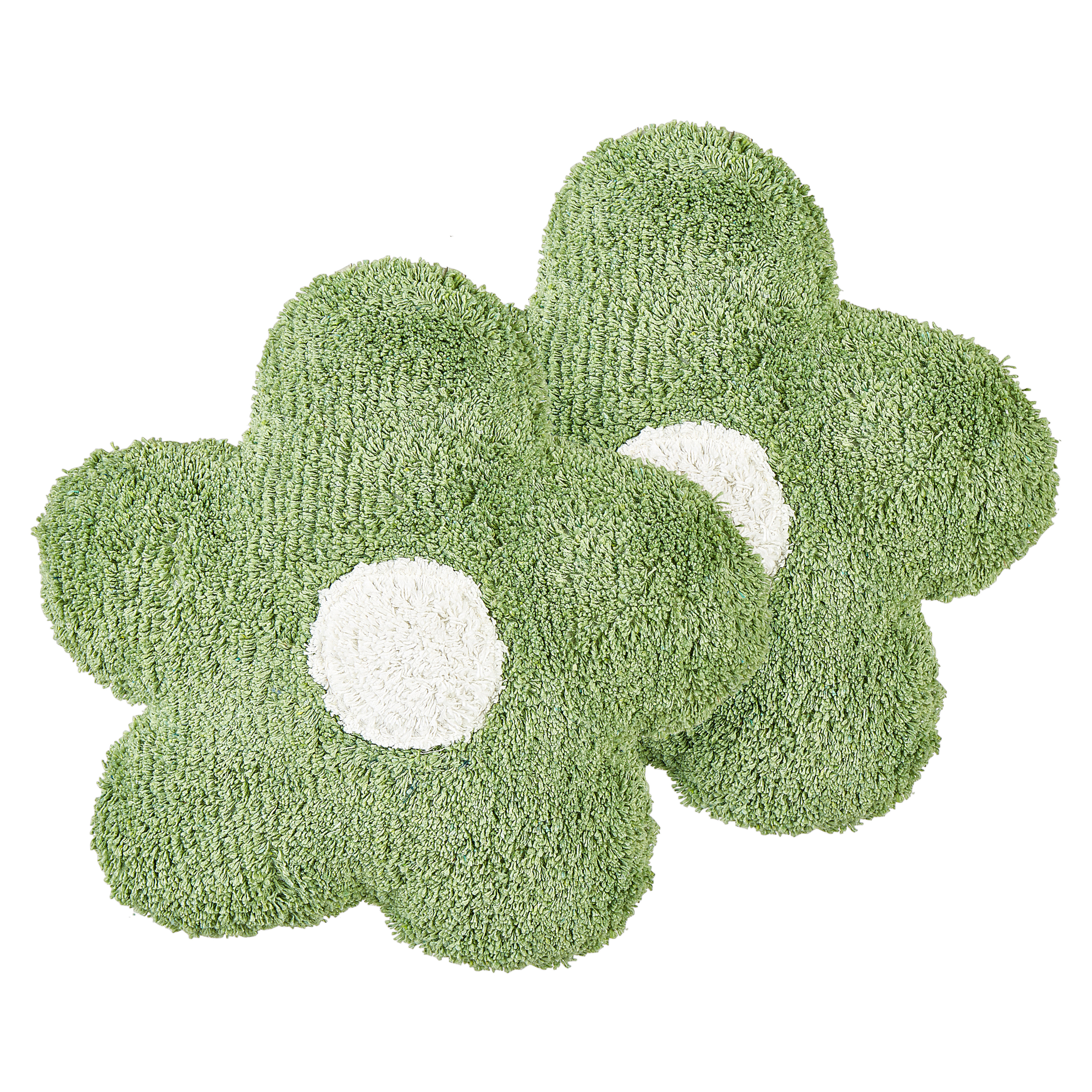 Sæt af 2 pyntepuder SORREL 30 x 30 cm Bomuld Blomst Grøn