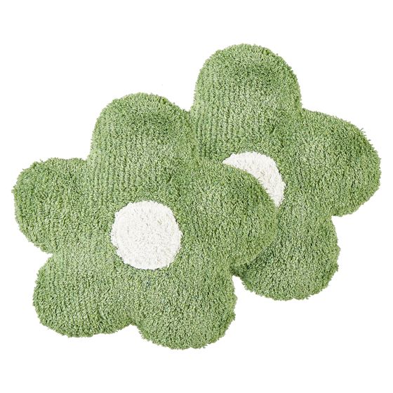 Sæt af 2 pyntepuder SORREL 30 x 30 cm Bomuld Blomst Grøn