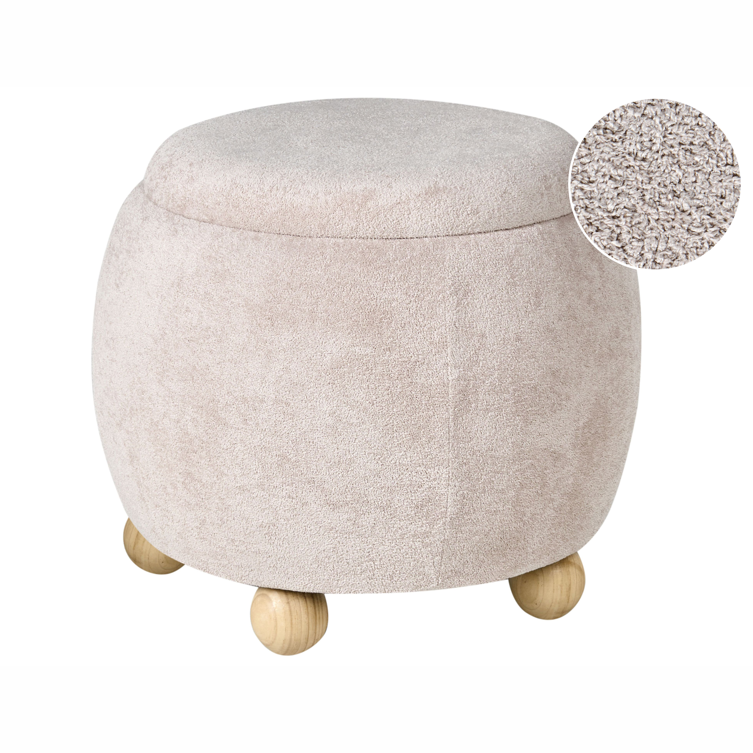 Puf med opbevaring ANNABELLA Boucle Lys Beige