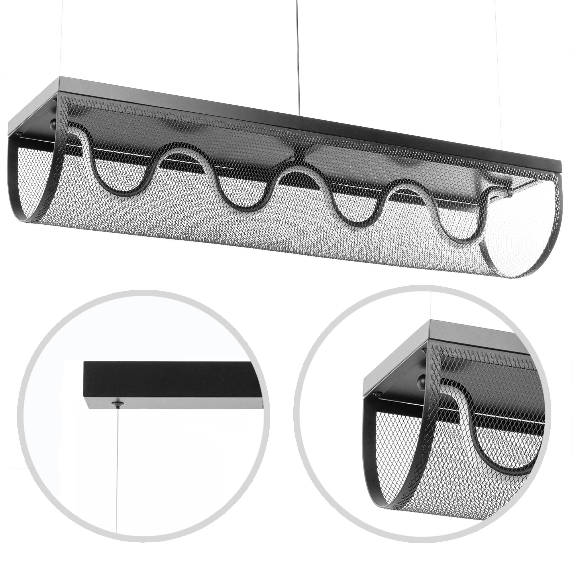 TOOLIGHT hængende loftlampe APP1409-CP LED Sort 80x20x100cm