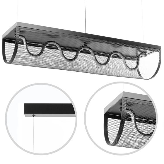 TOOLIGHT hængende loftlampe APP1409-CP LED Sort 80x20x100cm