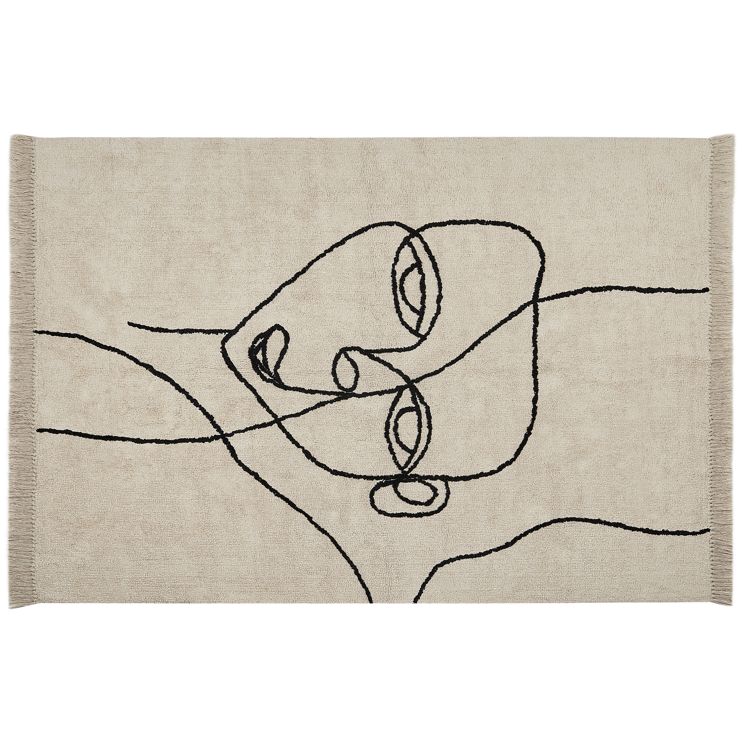 Gulvtæppe NURU Lys Beige 160 x 230 cm Bomuld