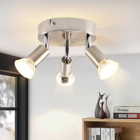 NETTLIFE LED - loftlampe GU10 - 3 moderne runde loftspotlights 350° loftspotlights til køkken, entré