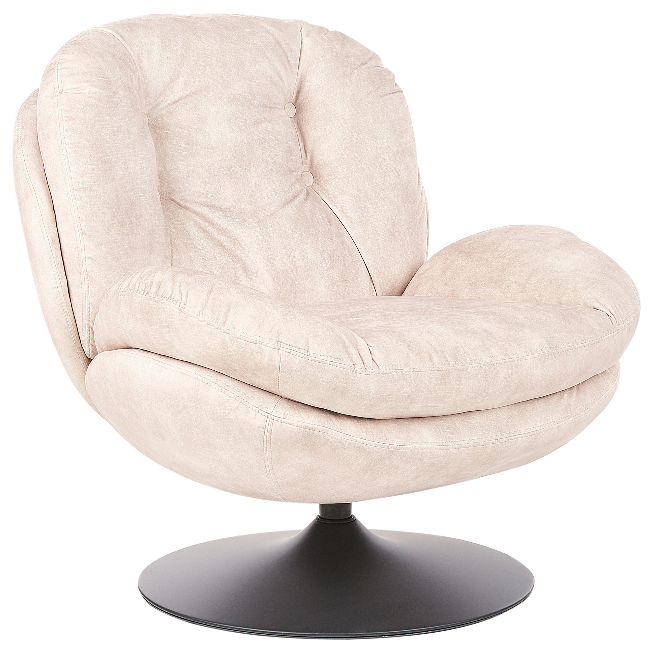 Lænestol med drejefod NOLVIK Velour Lys Beige
