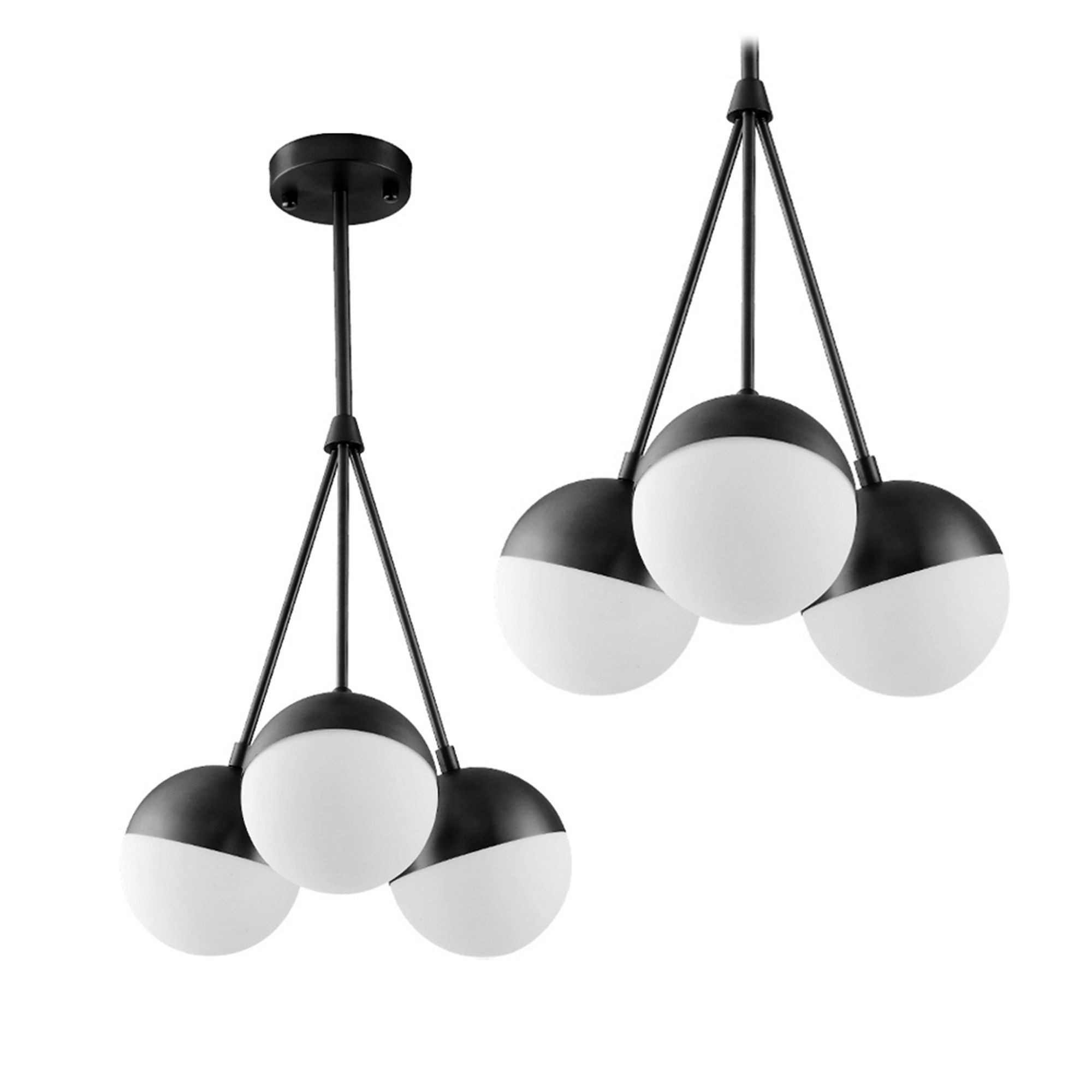 TOOLIGHT hængende loftlampe APP687-3CP Sort 35x15x85cm