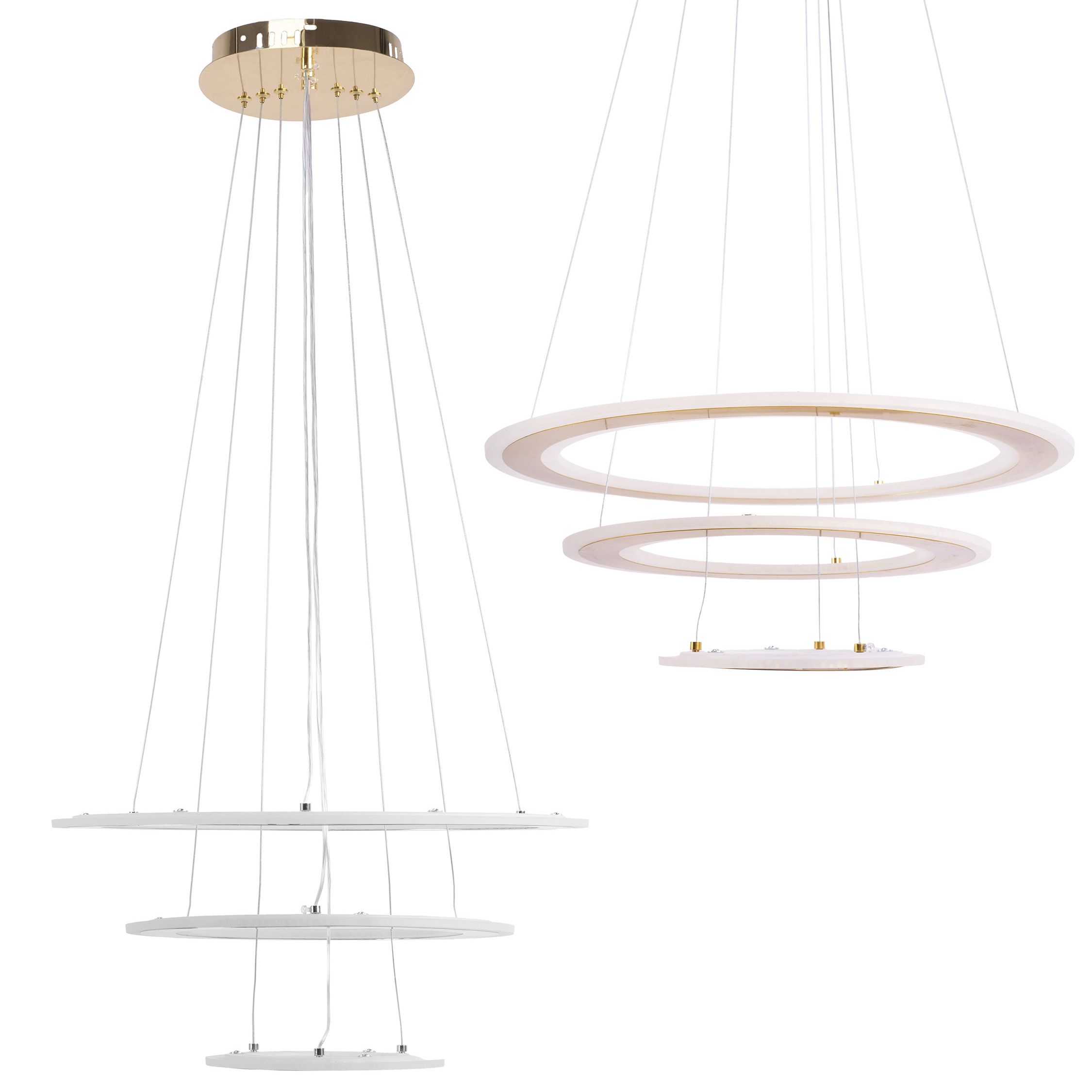 TOOLIGHT hængende loftlampe LED G042-3CP Guld 46x46x90cm