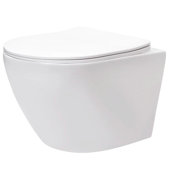 REA væghængt toilet Carlo lux rimless Hvid, 49,5x37x18cm