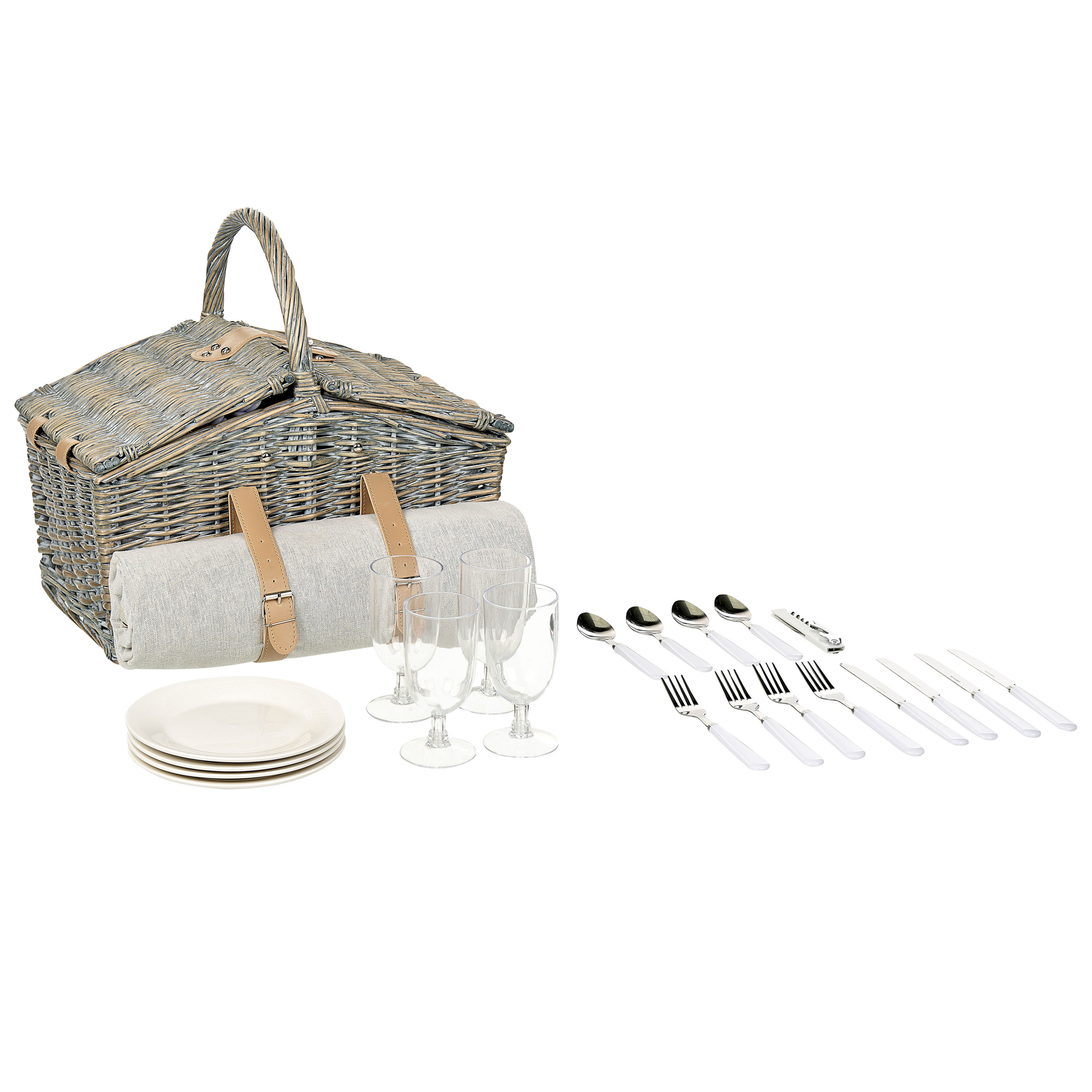 Picnic-kurv CANELE Flet Brun