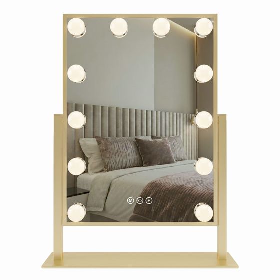 REA spejl Style 40x30 LED Guld 12x30x47,5cm