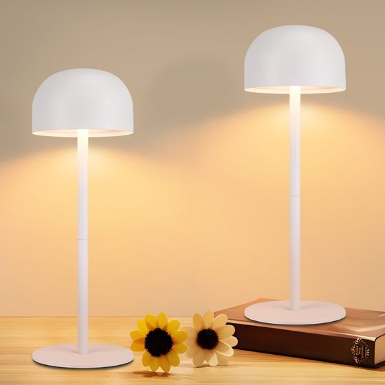 NETTLIFE 2 stk. ledningsfri LED-bordlamper: Dæmpbar touch-bordlampe med 3 farvetemperaturer og USB-port