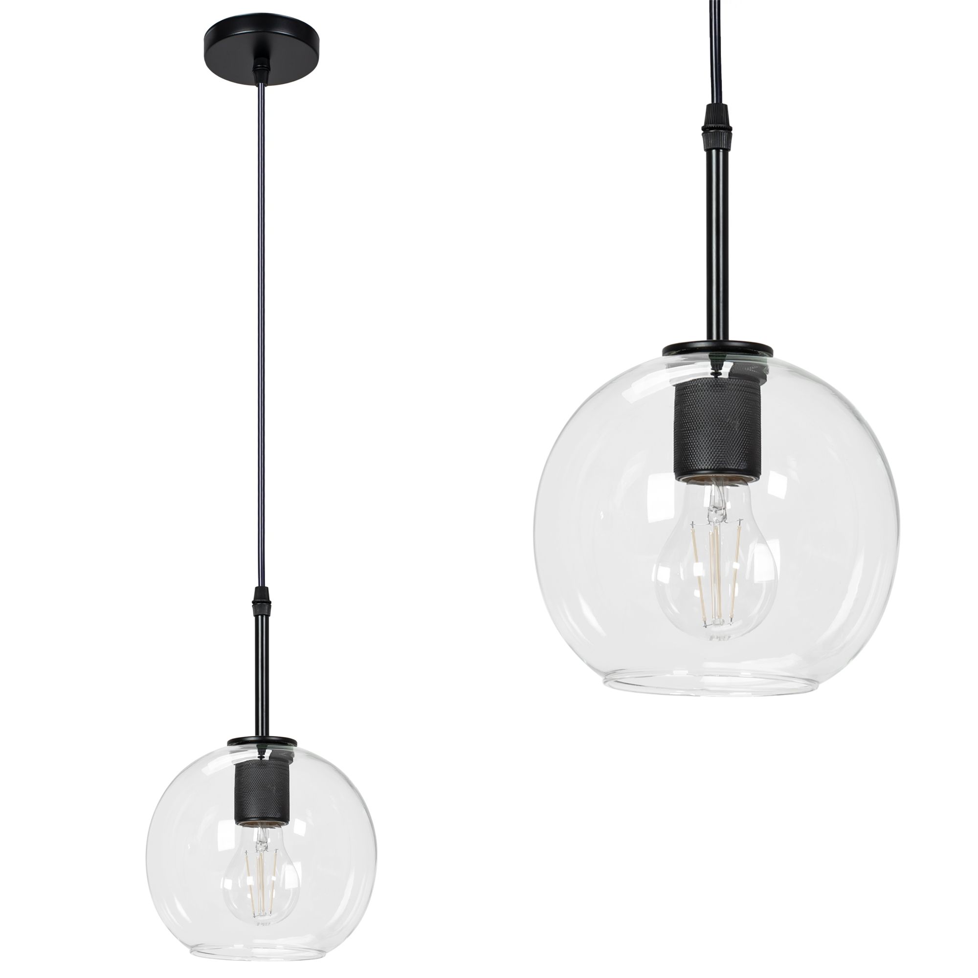 TOOLIGHT hængende loftlampe APP1176-1CP Sort 17x17x26cm