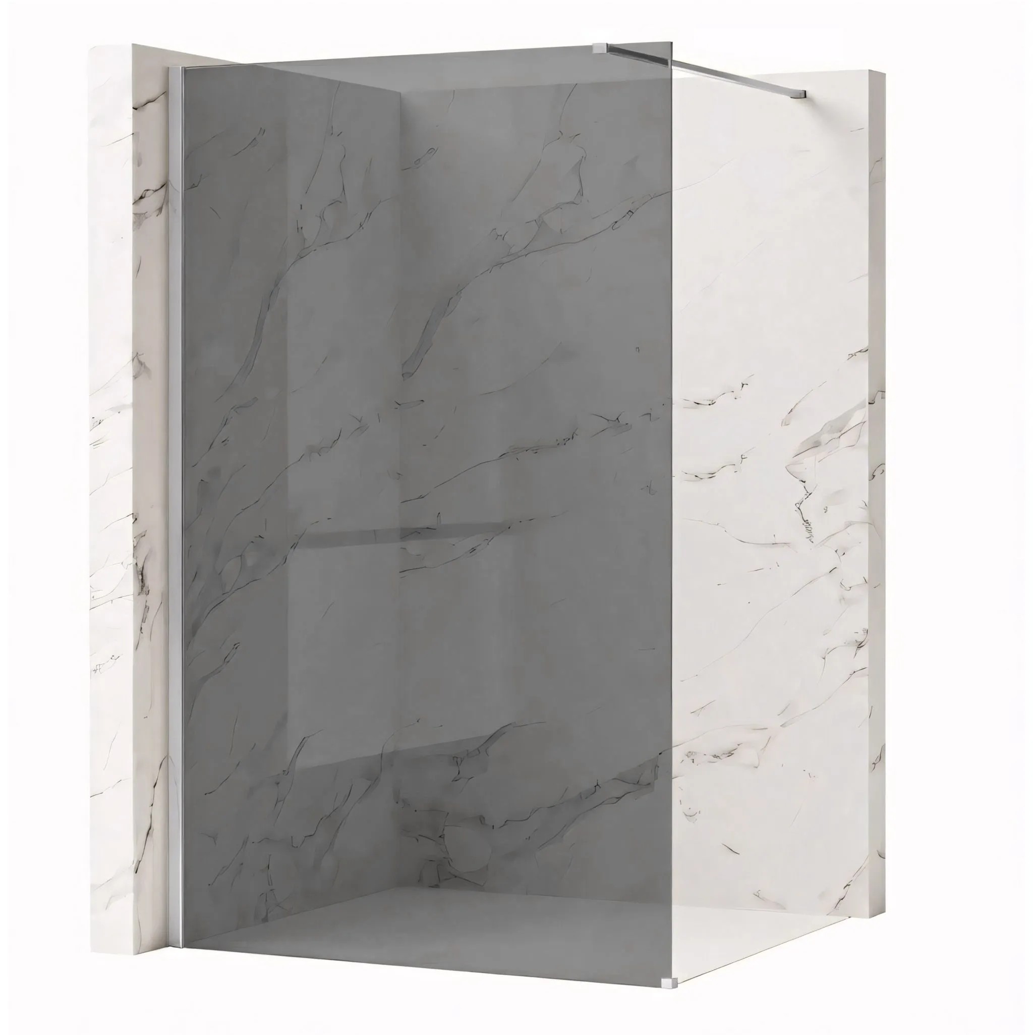 REA brusevæg Flexi Grey 90 Krom, 120x90x195cm
