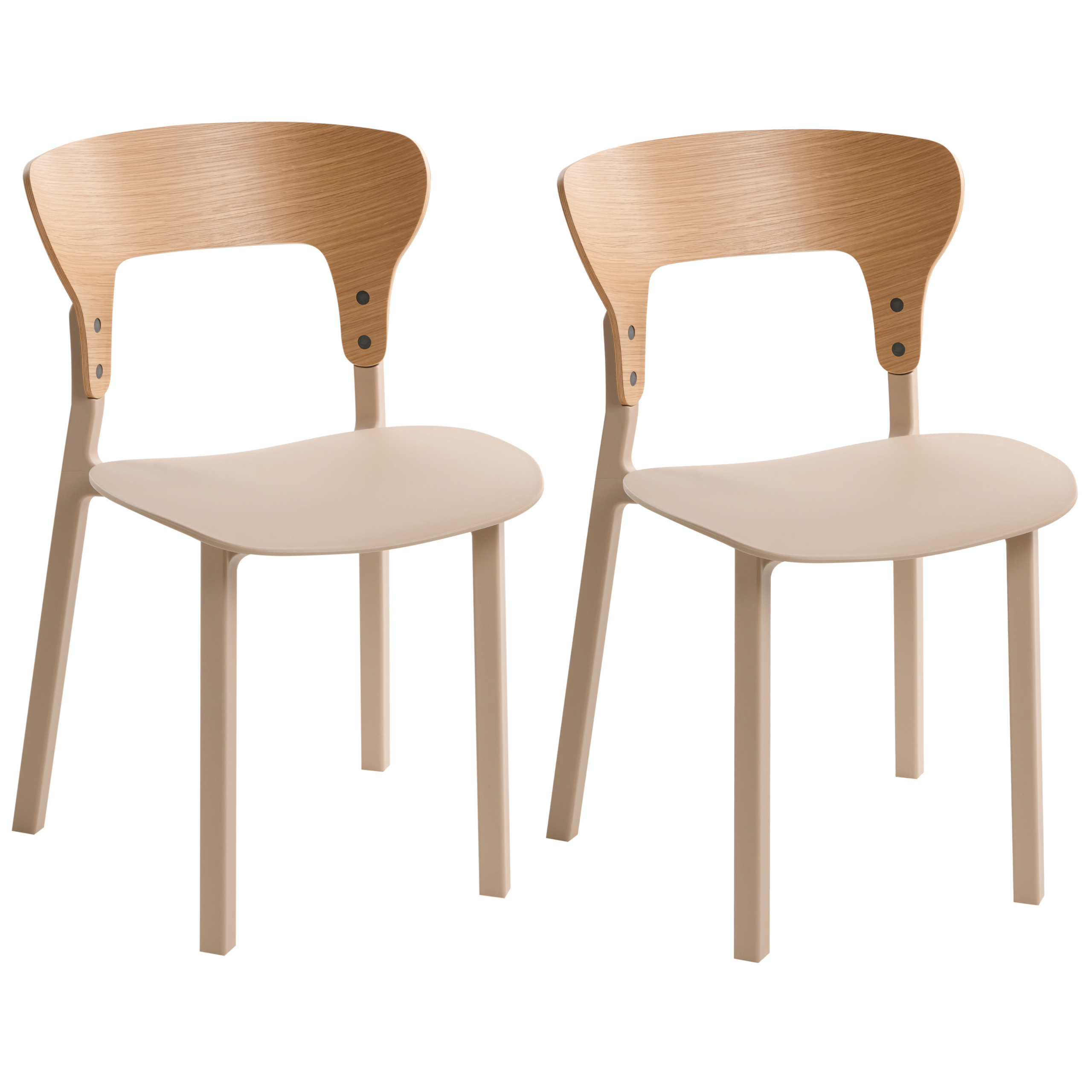 Sæt med 2 spisebordsstole WALDEN Lys Beige