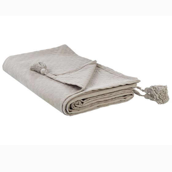 Sengetæppe LINDULA Bomuld 200 x 220 cm Brungrå