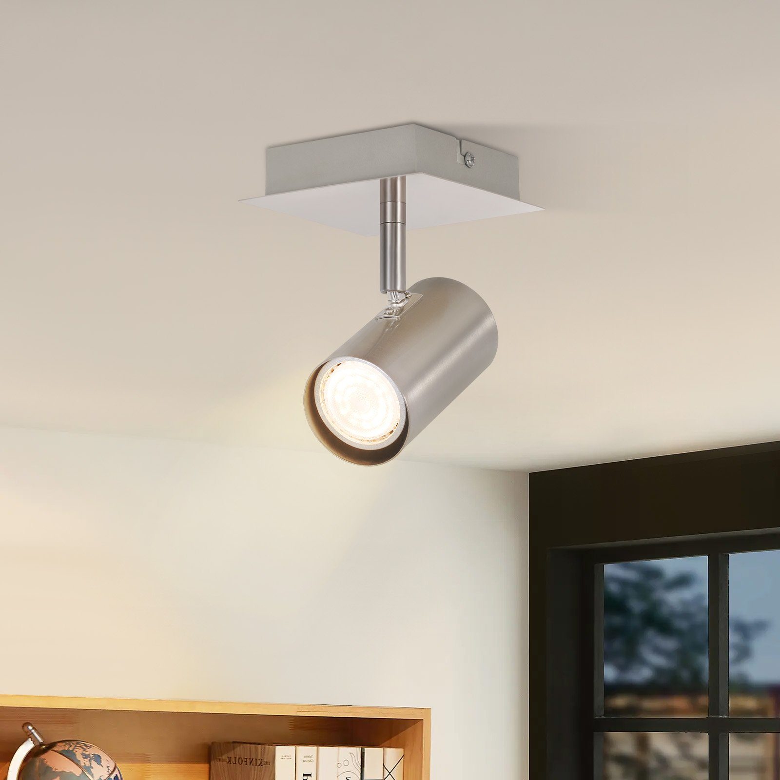 NETTLIFE Loftspotlight 1 flamme GU10 - LED loftspotlight nikkel 330° Uden pærer