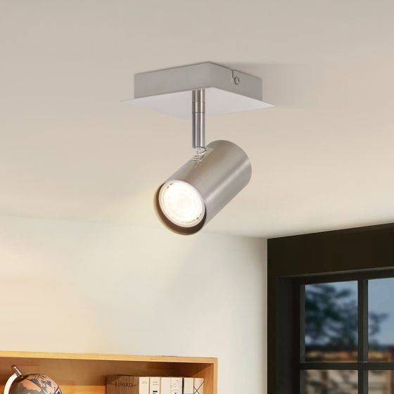 NETTLIFE Loftspotlight 1 flamme GU10 - LED loftspotlight nikkel 330° Uden pærer