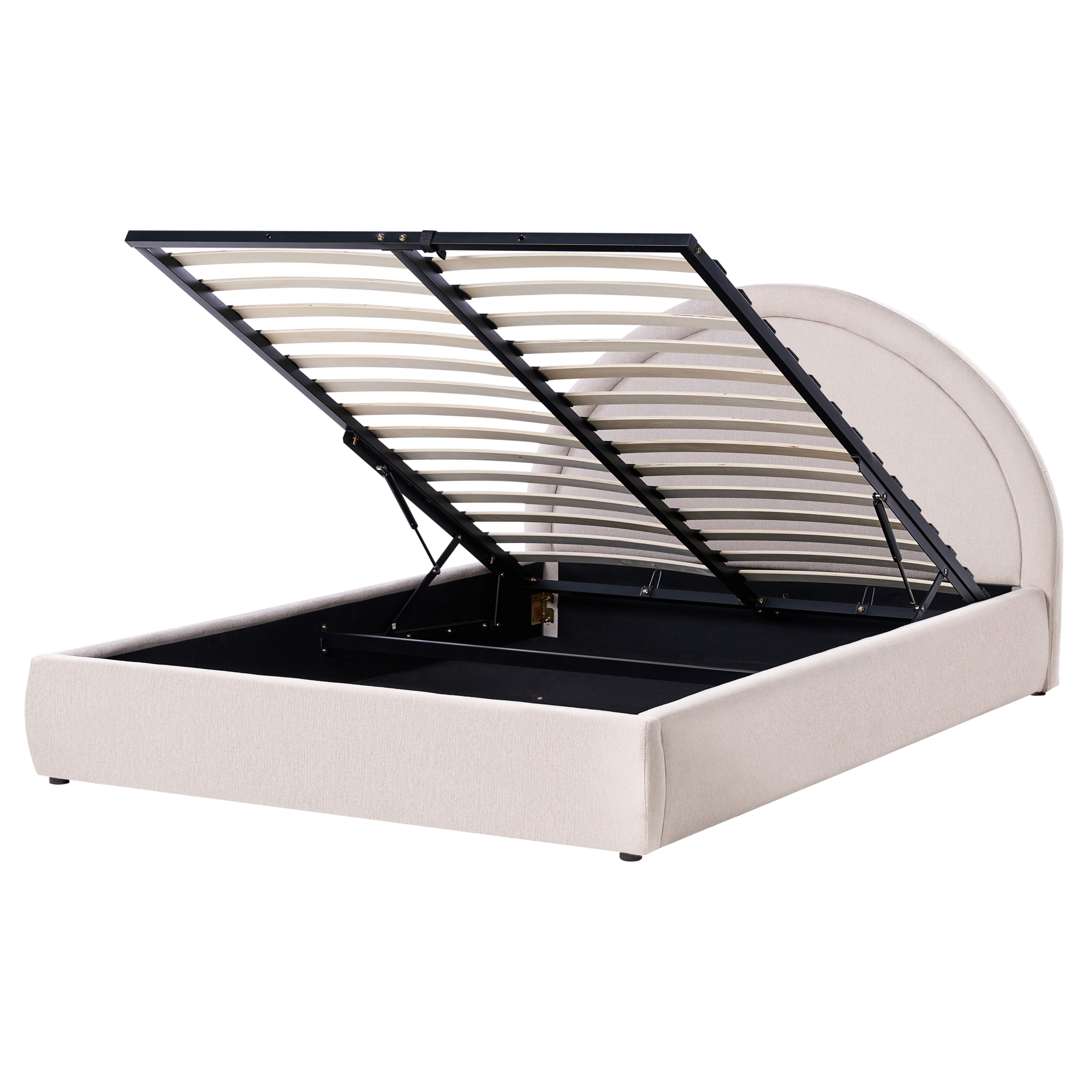 Seng med opbevaring MOUZON Lys Beige 160 x 200 cm