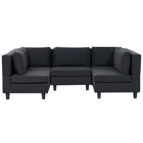 U-formet modulsofa 5 personers UNSTAD Sort