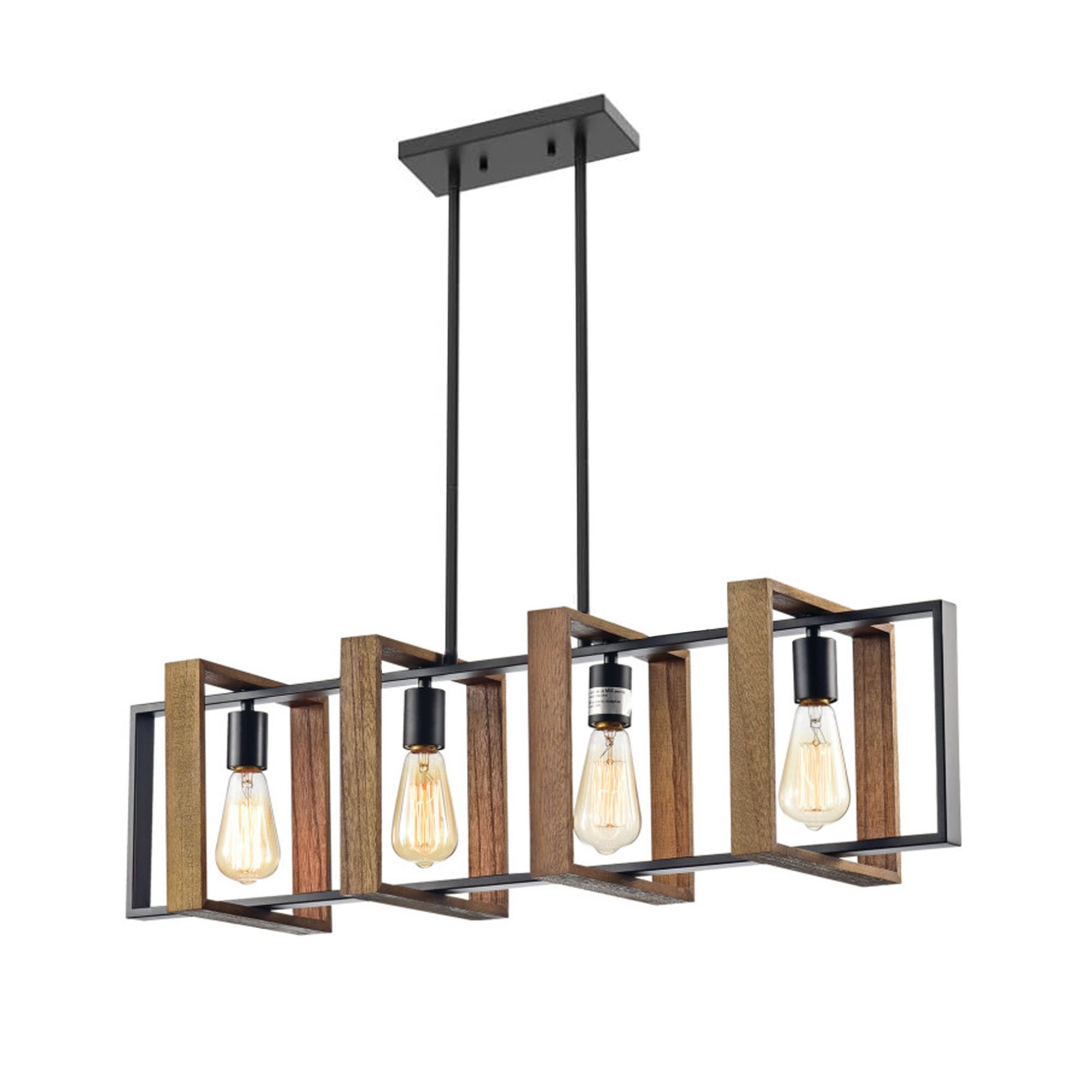 TOOLIGHT hængende loftlampe APP1583-4CP Sort/Brun 25x90x25cm