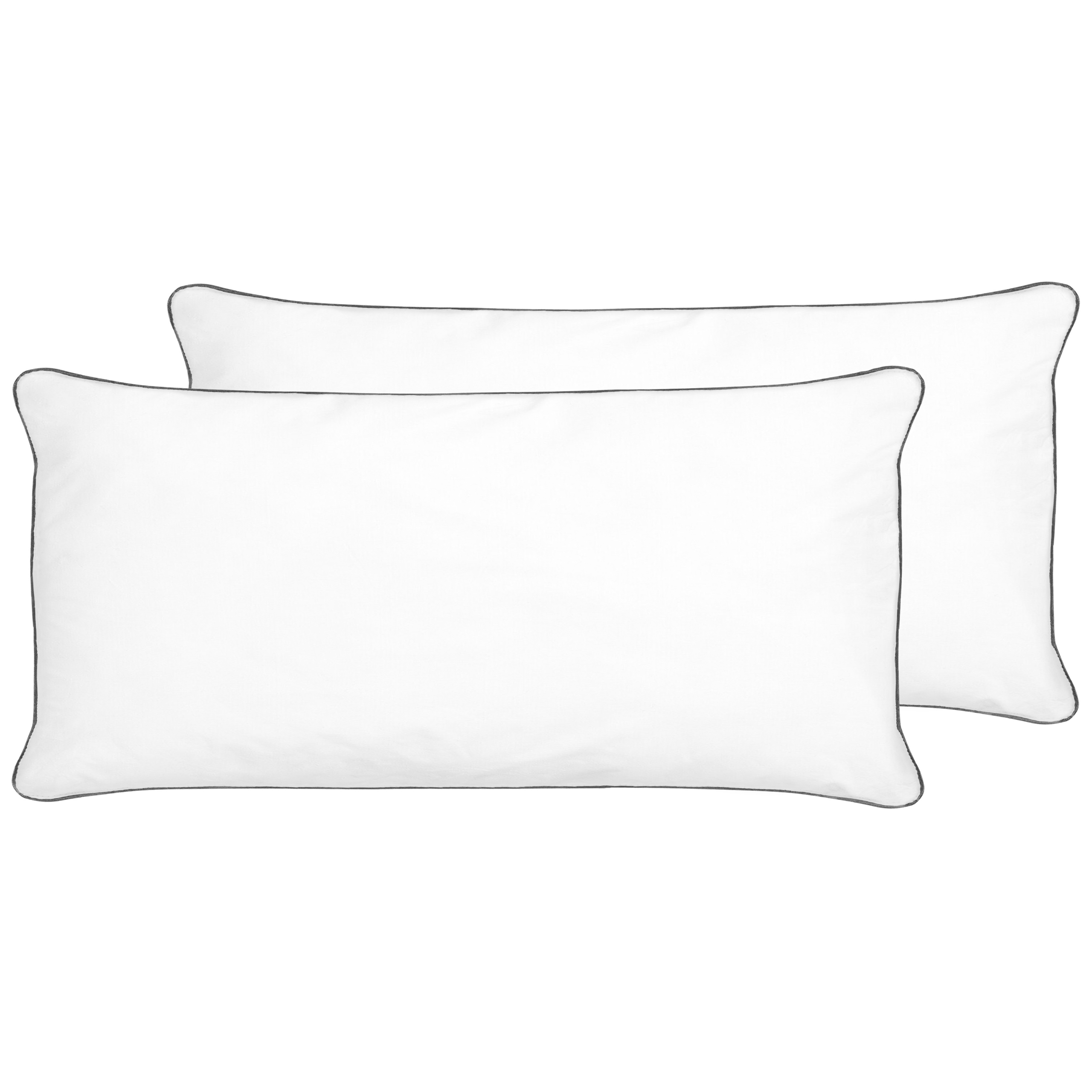 Sæt af 2 hovedpuder PELISTER Lav 40 x 80 cm Microfiber Hvid