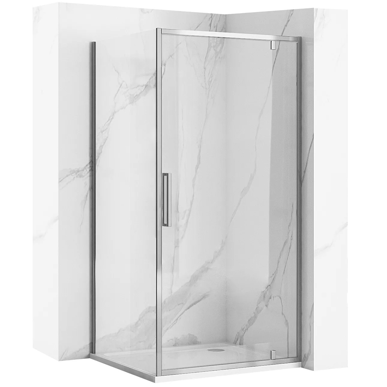 REA hjørnebrusekabine RAPID SWING 100X80 Krom, 100x80x195cm