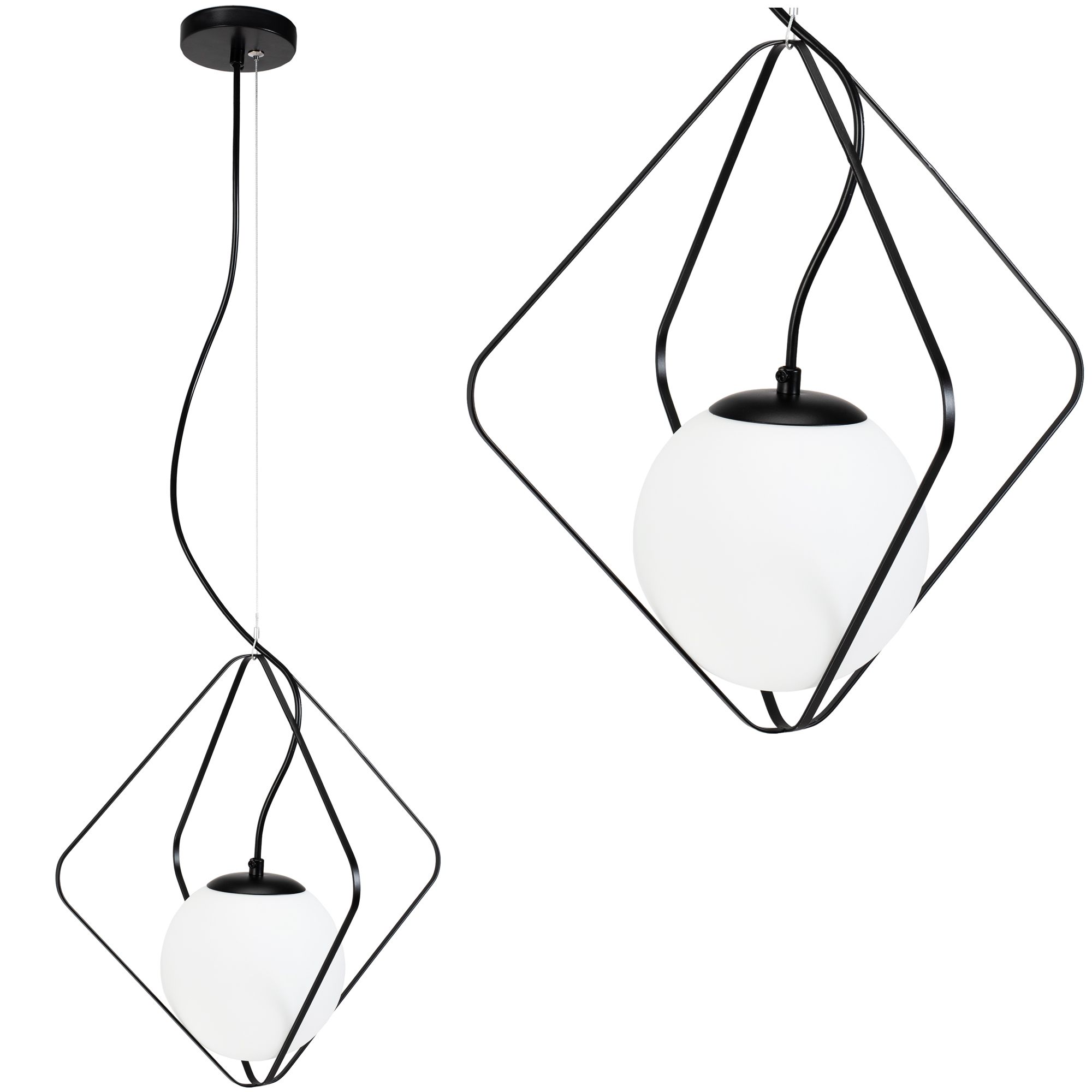 TOOLIGHT hængende loftlampe APP1018-1CP Sort 34x34x34cm