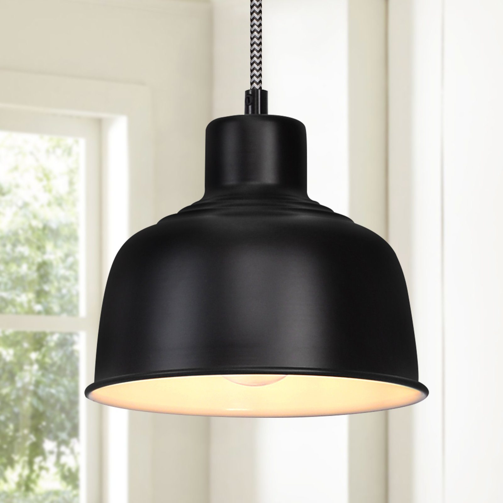 NETTLIFE sort, metal, pendellampe, E27, diameter, 170 cm Vintage - bordlampe, industriel, 1 lampe, til stuen