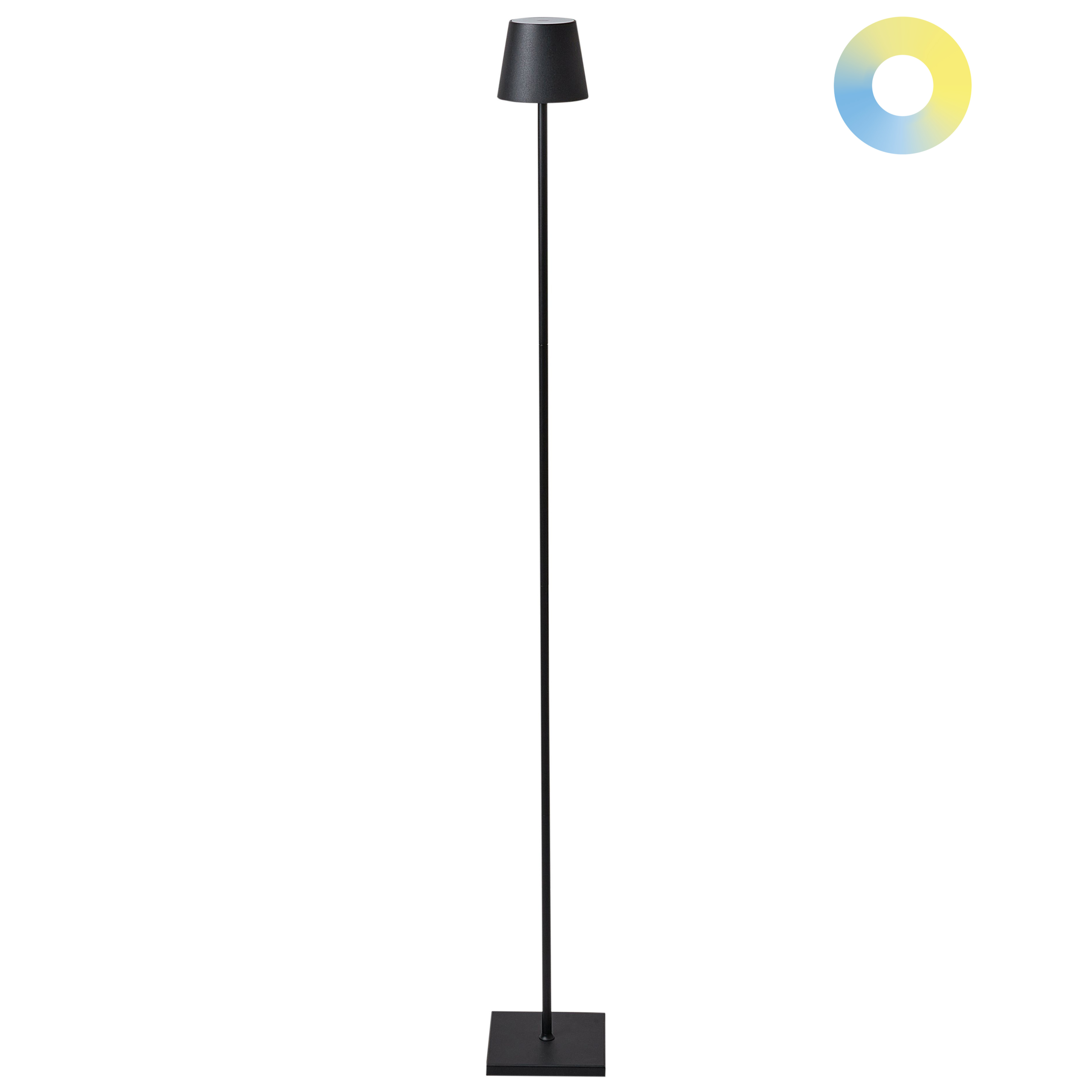 Trådløs LED gulvlampe GAVARRESA Med dæmpning Metal Sort