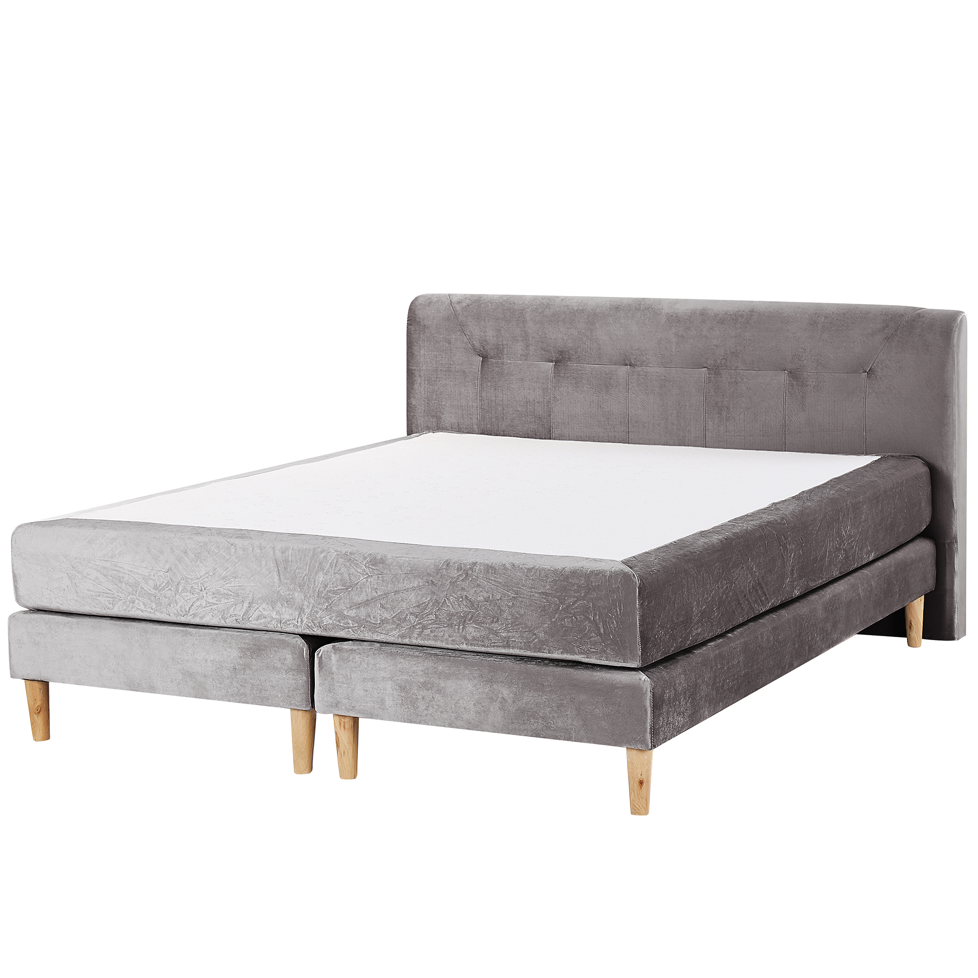 Kontinentalseng Velour MARQUISE 160 x 200 cm Grå