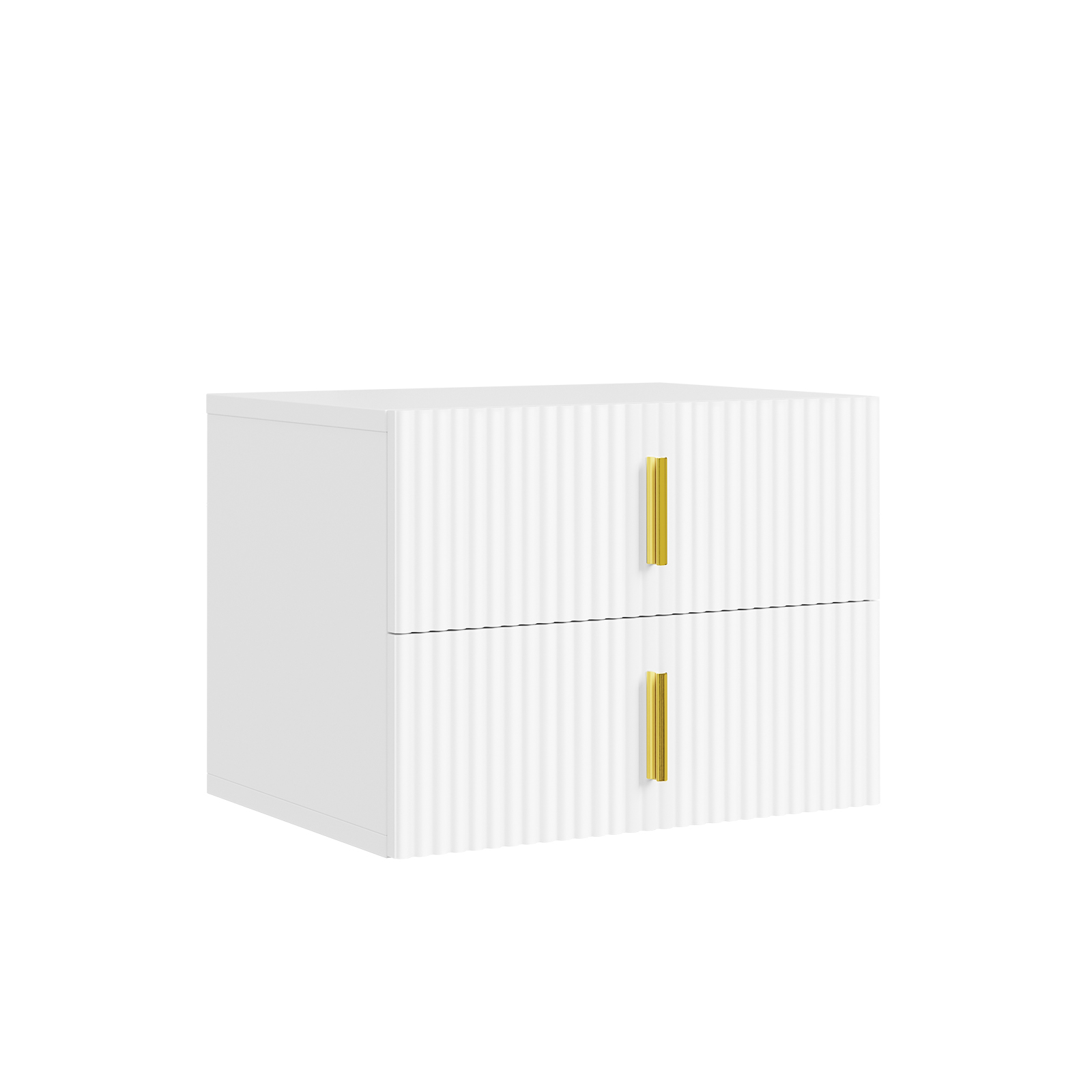 Nattbord med to skuffer, hvid, 40.0x30.0x30.0 cm, FBT177-E-W