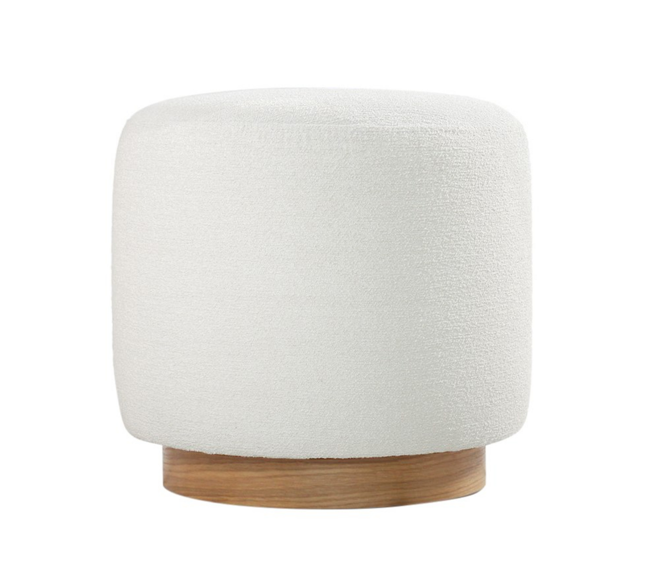 Norda Design Elegant puf med træben, 42 cm højde, 45 cm diameter | 50% bomuld, 50% hør, 6 cm ortopædisk skum