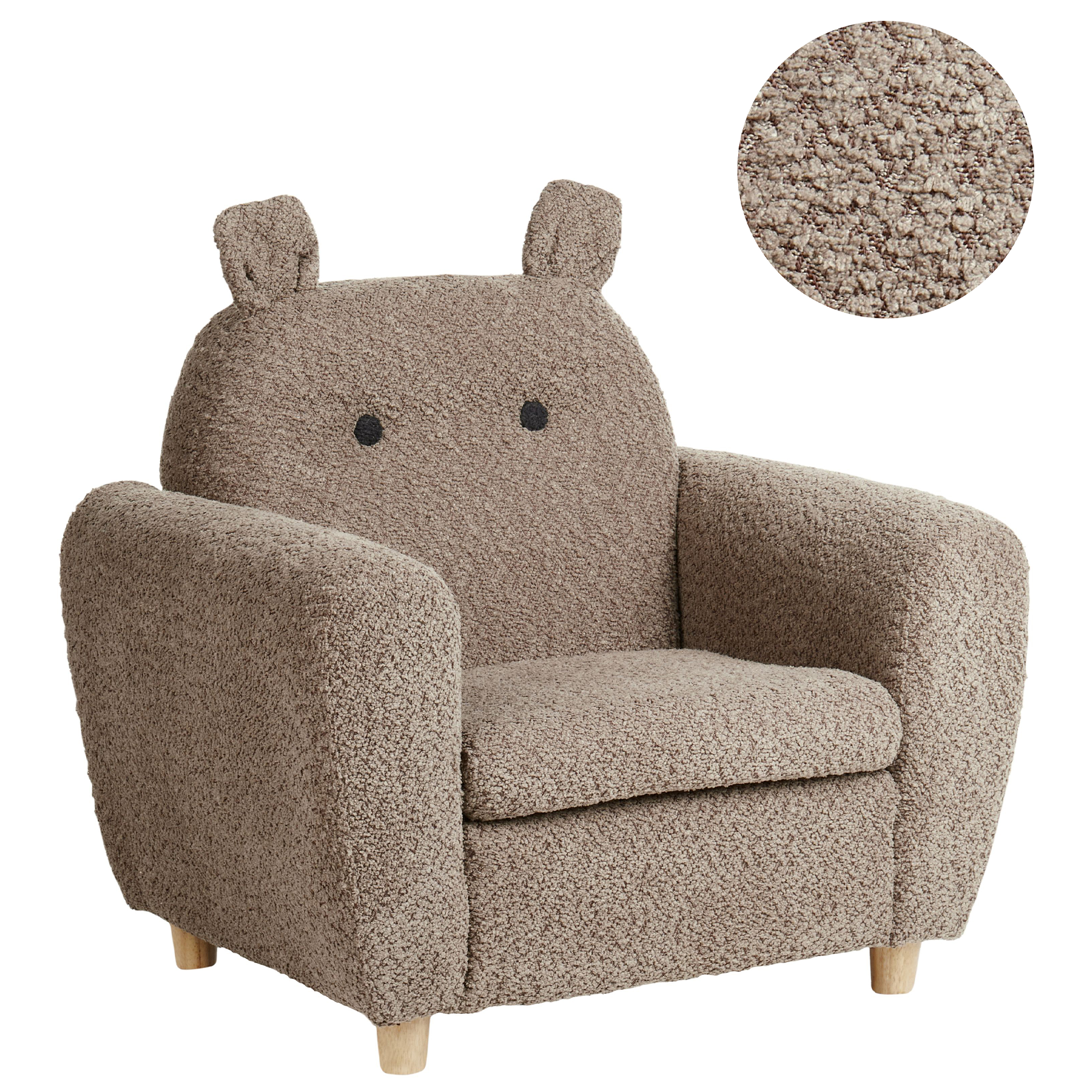 Børnelænestol Hippo MARIBO Boucle Brun