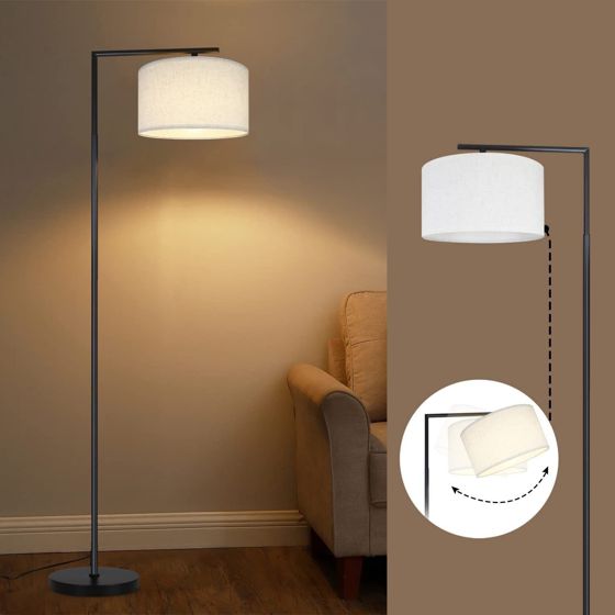 NETTLIFE gulvlampe E27 gulvlampe med fodkontakt 166 cm Design stofskærm Maks. 40 W - Uden pære