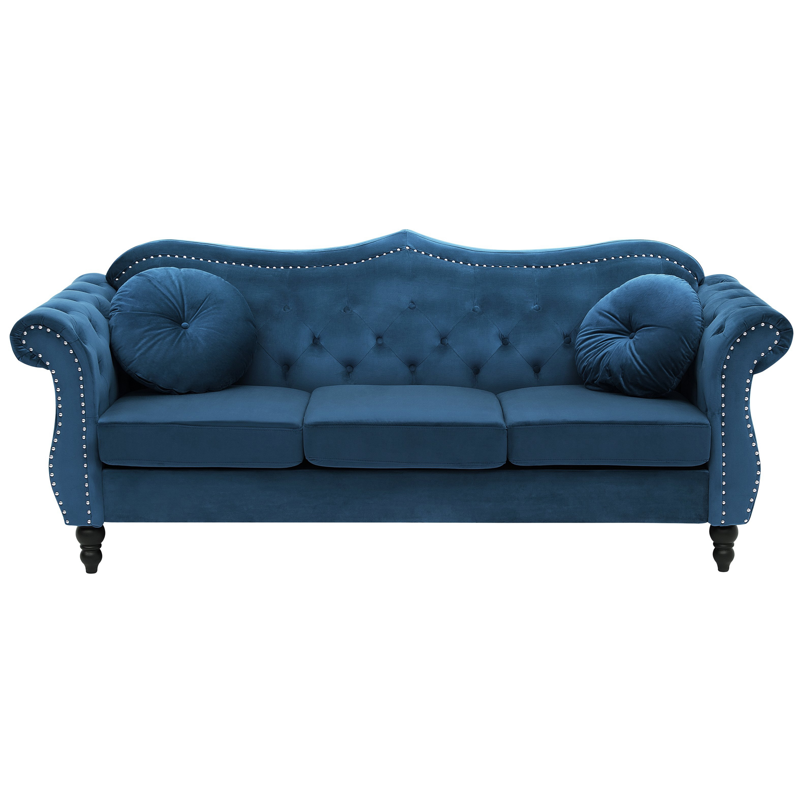 Sofa 3 personers SKIEN Velour Navy Blå