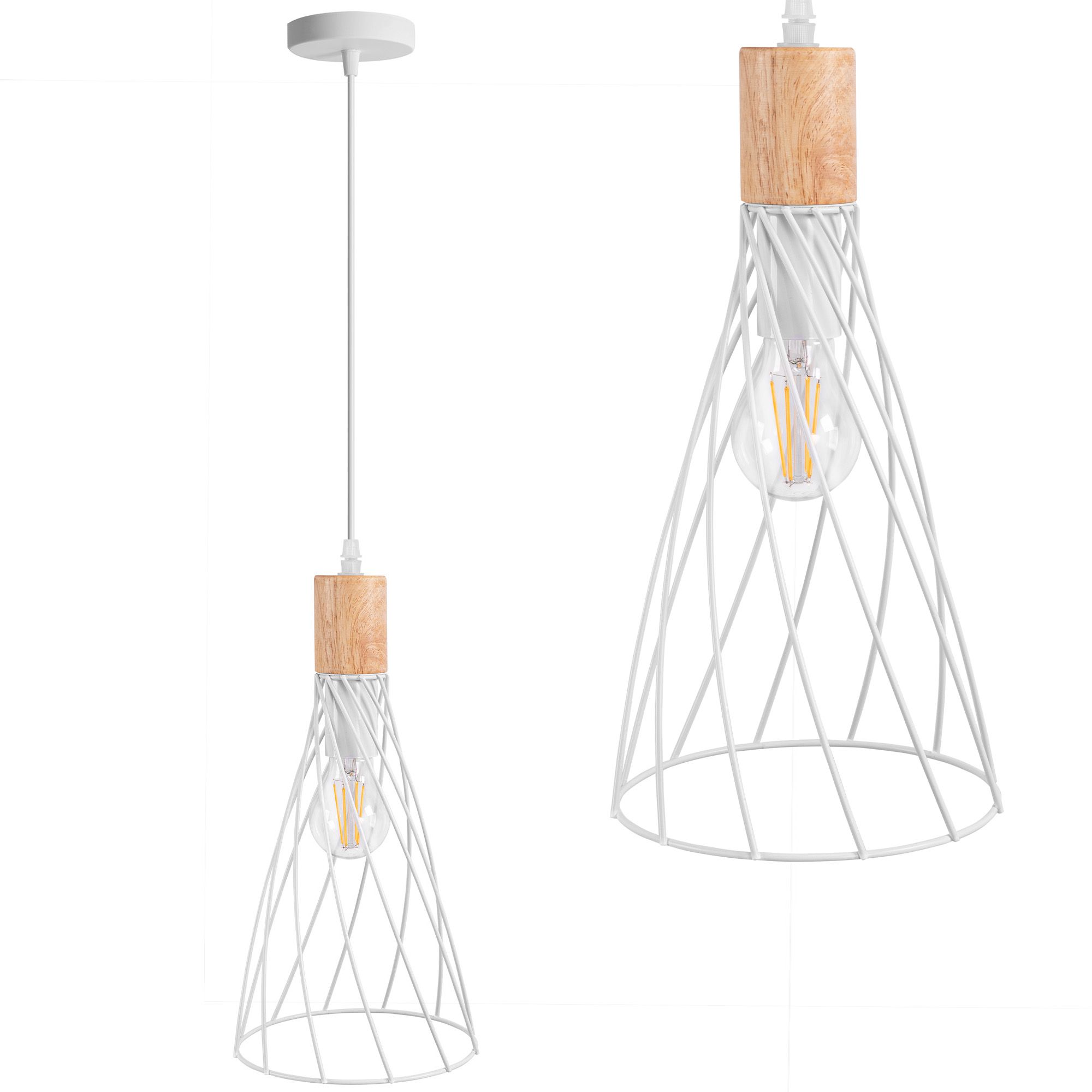 TOOLIGHT hængende loftlampe APP1269-1CP Hvid 18x18x35cm