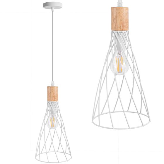 TOOLIGHT hængende loftlampe APP1269-1CP Hvid 18x18x35cm