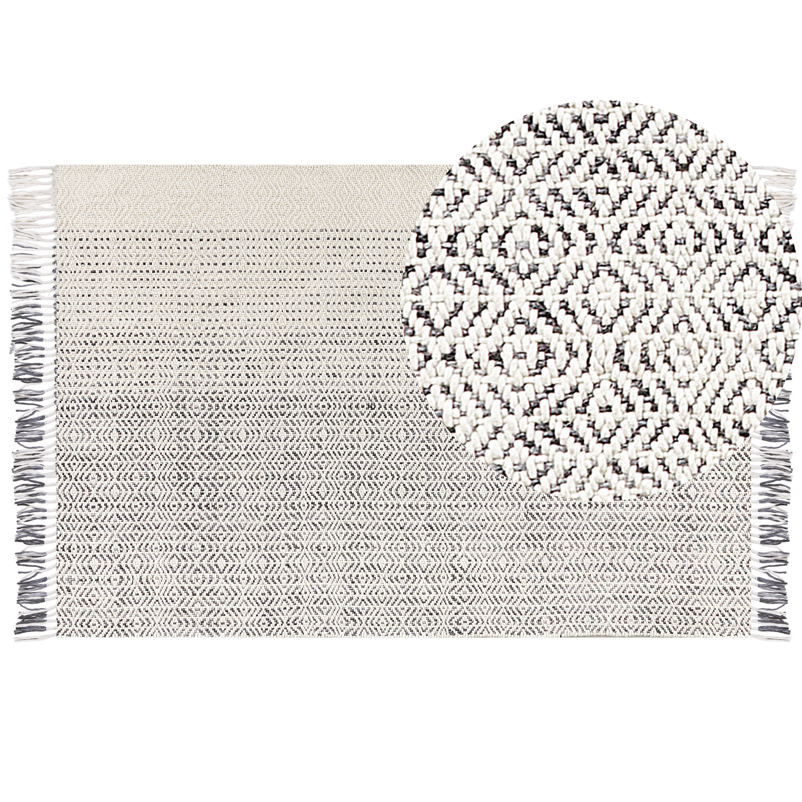 Gulvtæppe OMERLI Hvid 160 x 230 cm Uld