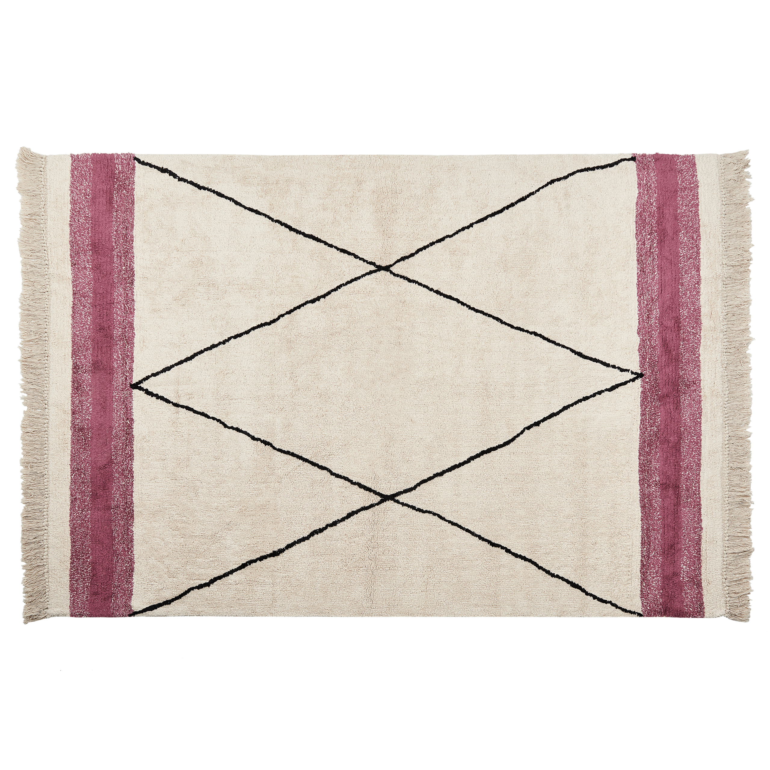 Gulvtæppe AFSAR Lys Beige 140 x 200 cm Bomuld