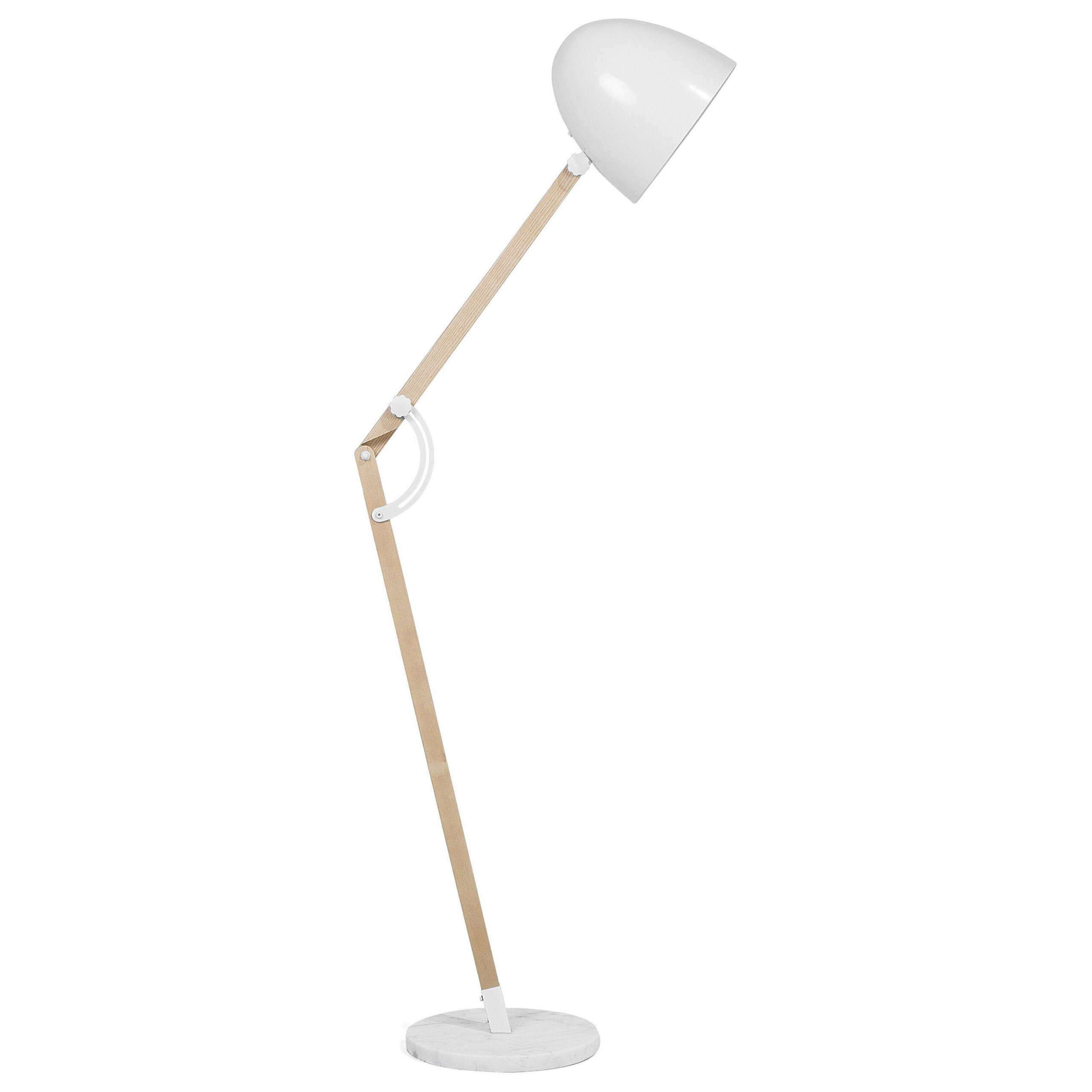 Gulvlampe HETTON Justerbar Egetræ Hvid
